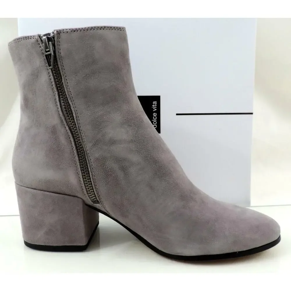 Women's Shoes Dolce Vita Maude Block Heel Ankle Boots Smoke Grey Suede